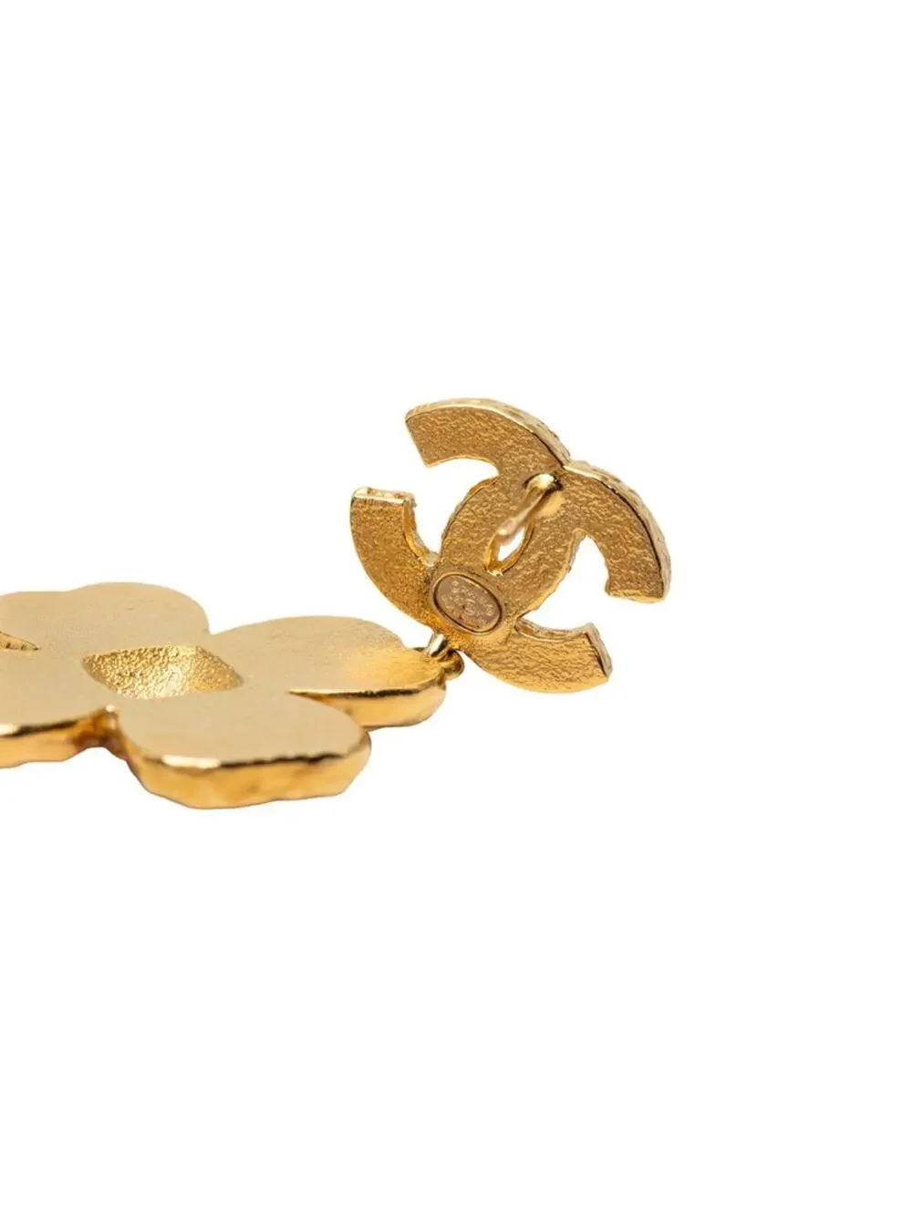Chanel Cc Logo Flower Earrings Gold- #357699C11B